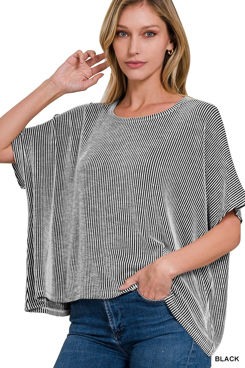 Sacramento Ribbed Top | Black