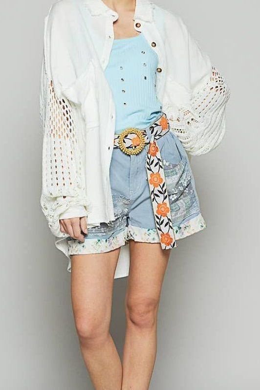Kona Crochet Button Up Top | Off White