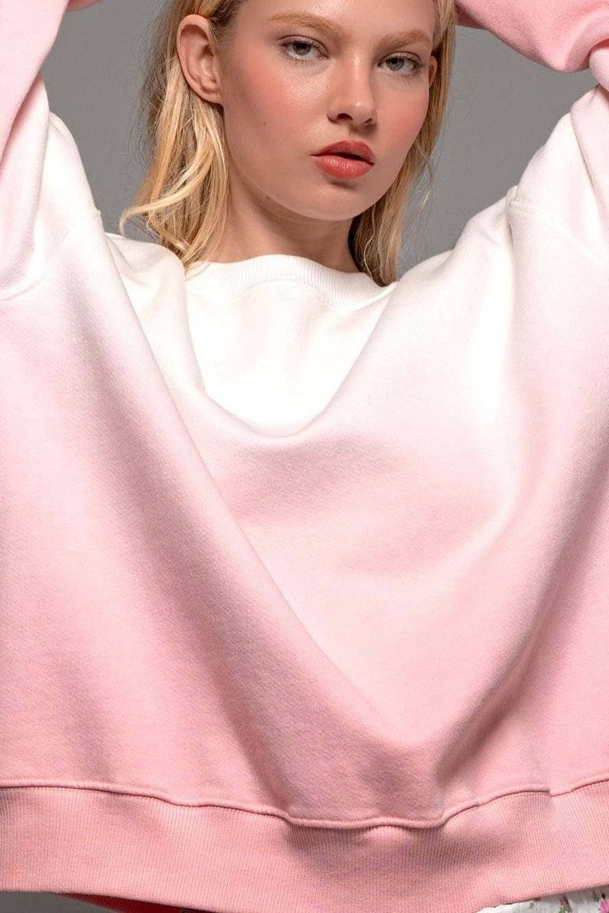 Angela Ombre Dip Sweater | PINK