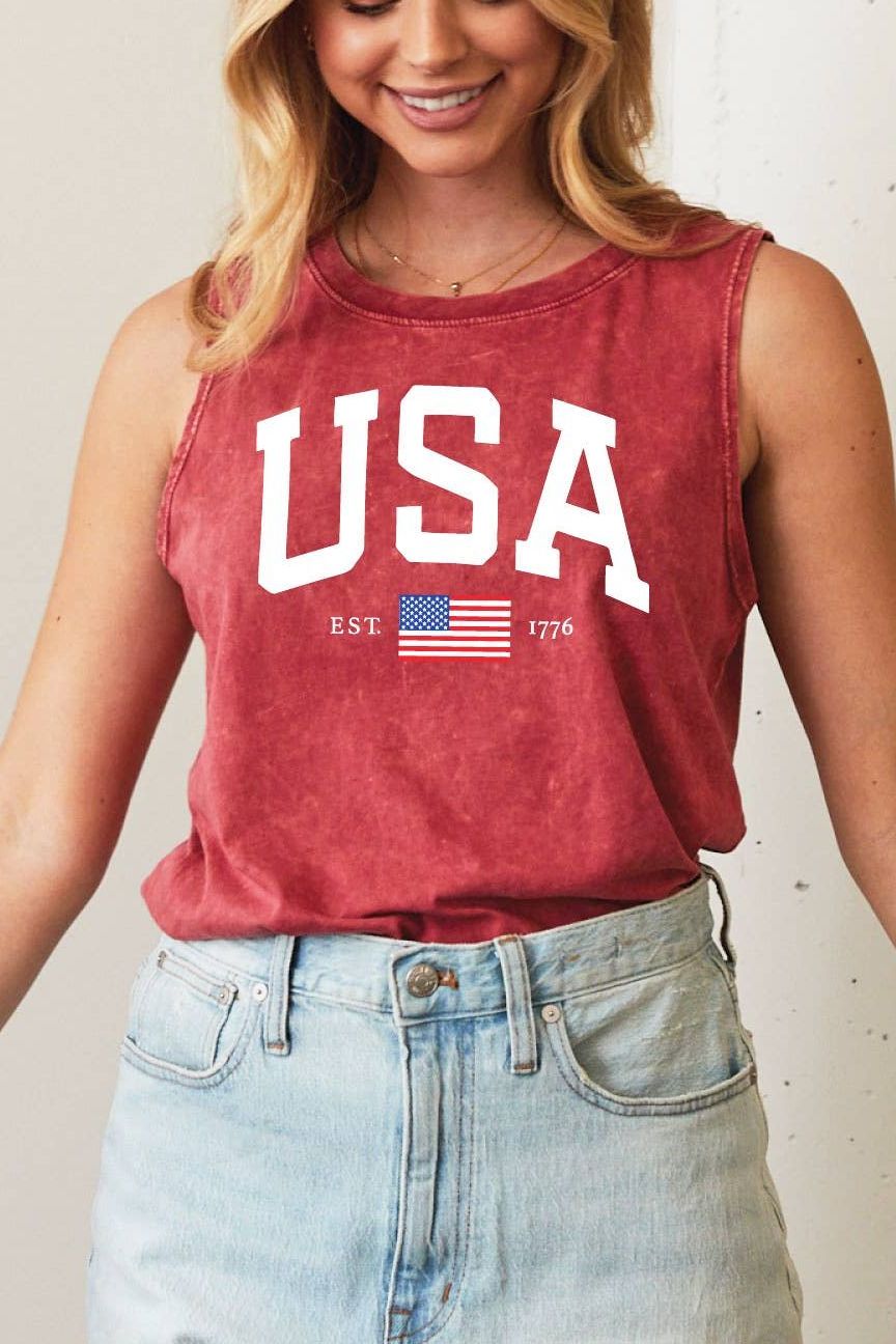 USA EST.1776 Mineral Graphic Tank Top