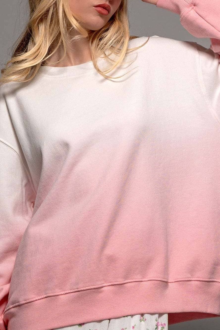 Angela Ombre Dip Sweater | PINK