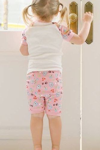 Flower Cat Short Pajamas Set