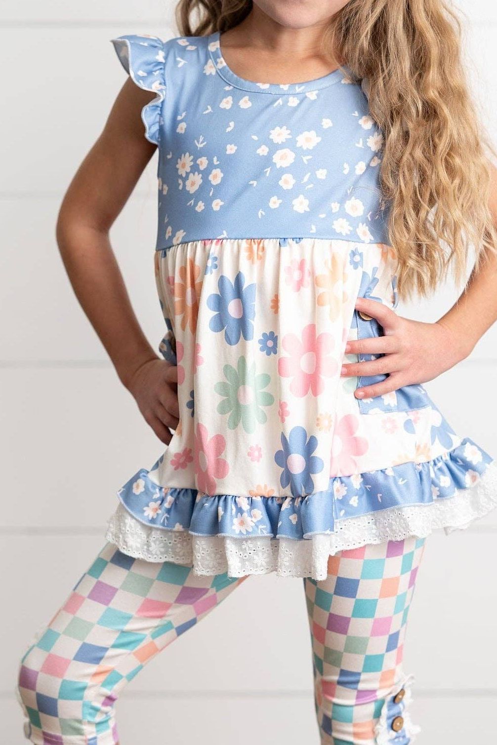 Periwinkle Retro Flower Set