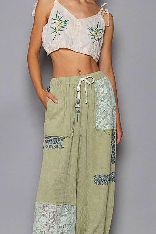 Vintage Lace Joggers | Powder Herb