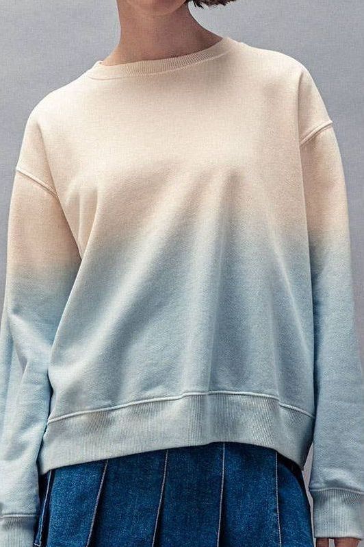 Angela Ombré Dip Sweater |Blue