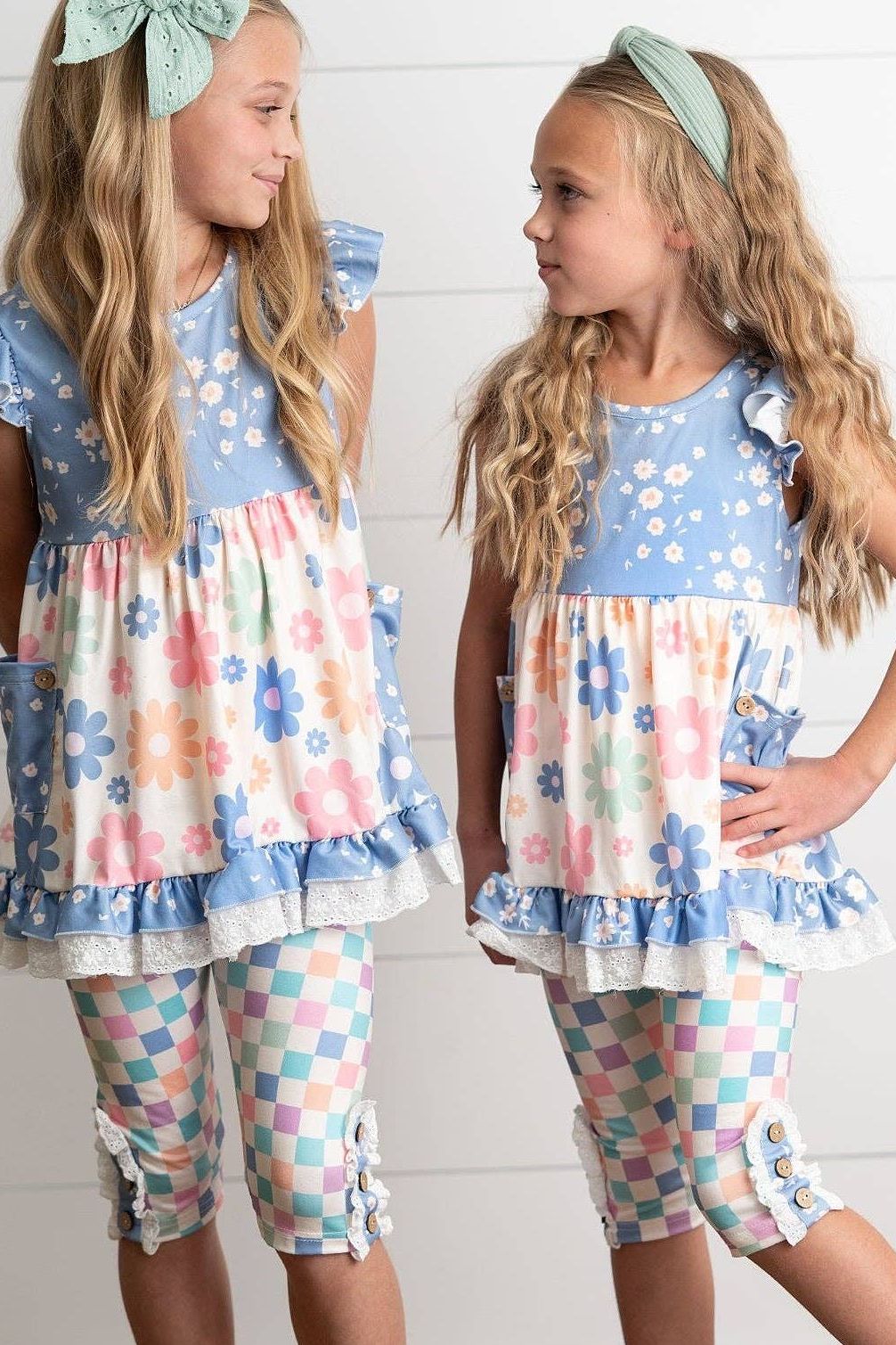 Periwinkle Retro Flower Set