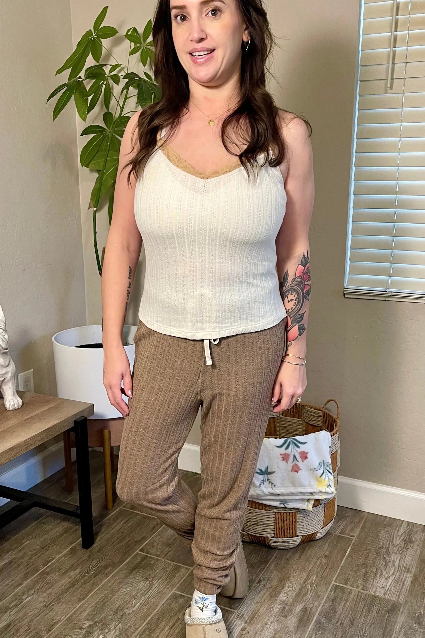 Cuppa Cocoa Knit Tank in Milk