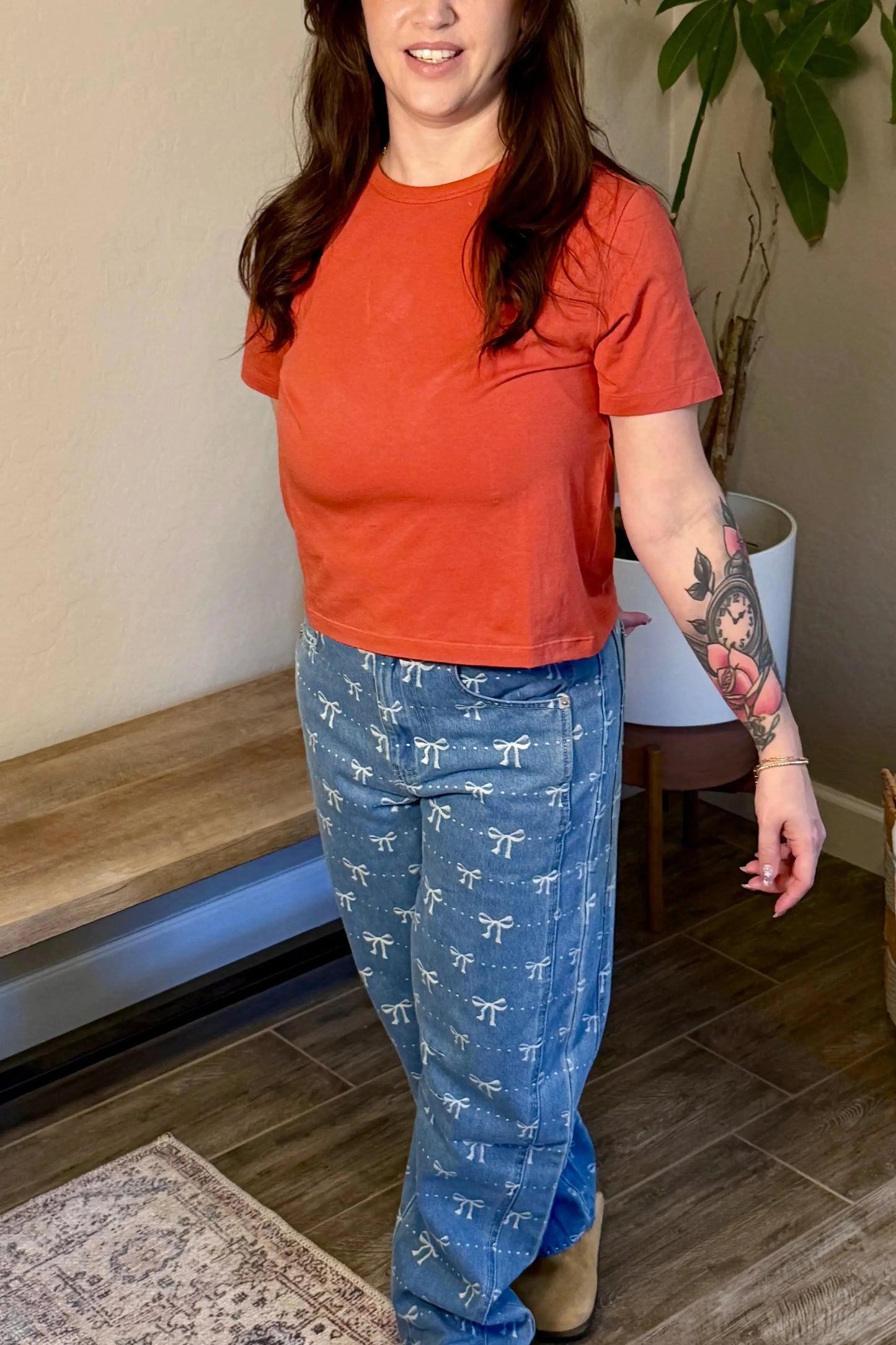 Mom Crop tee in ginger spice