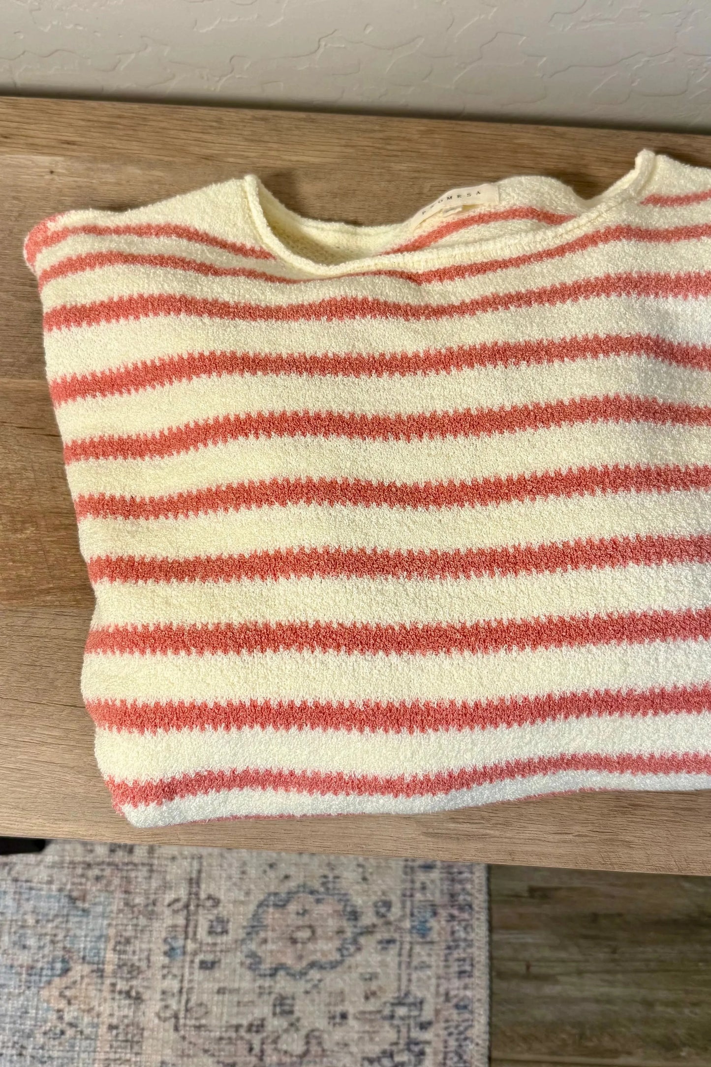 Summer Breeze Stripe Sweater in Rose