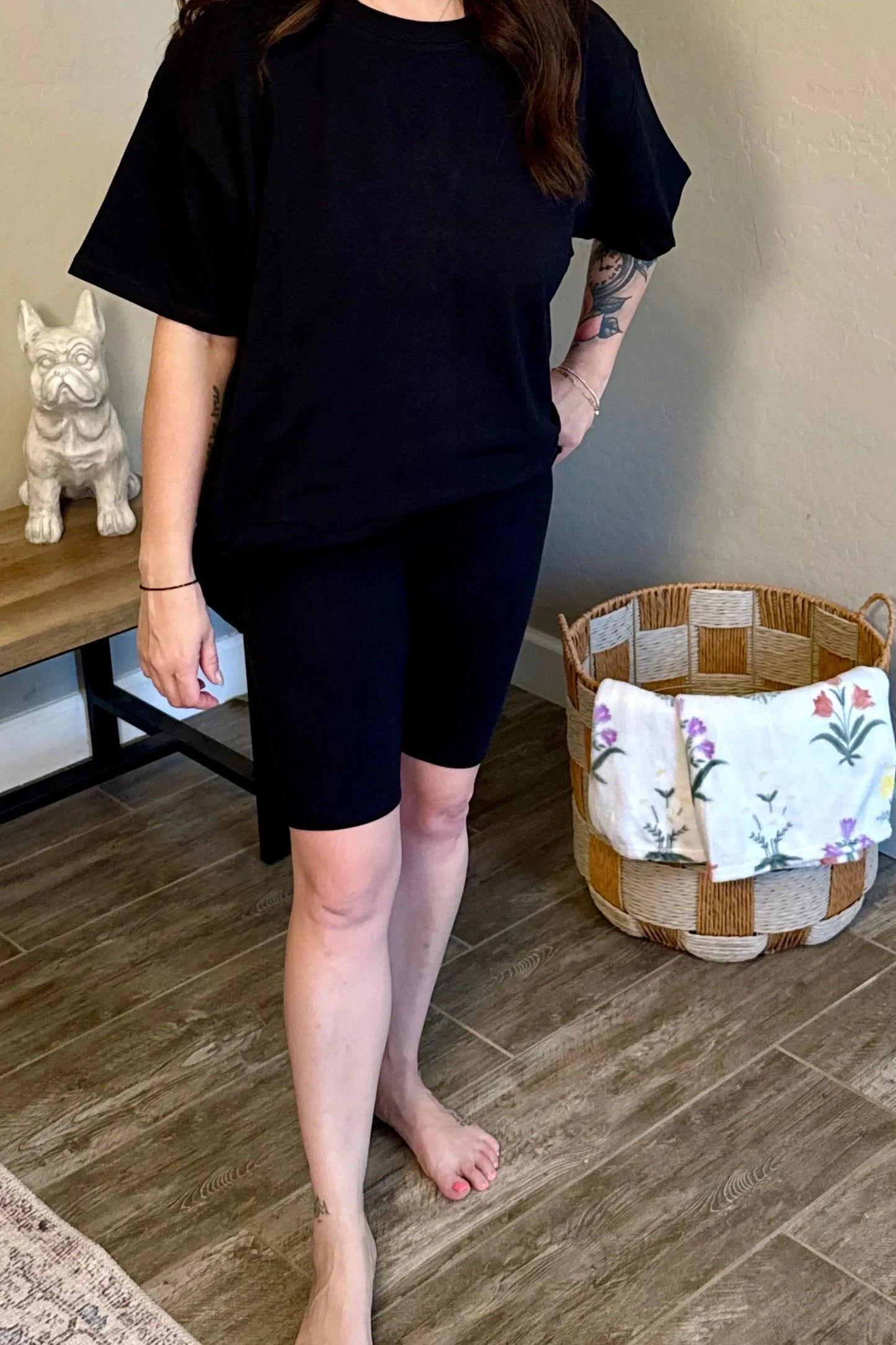 Black Bike Short Set