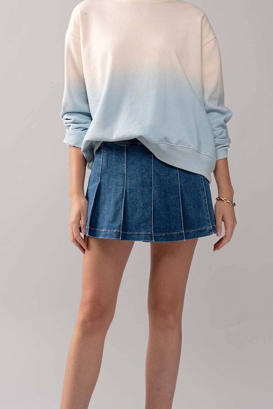 Angela Ombré Dip Sweater |Blue