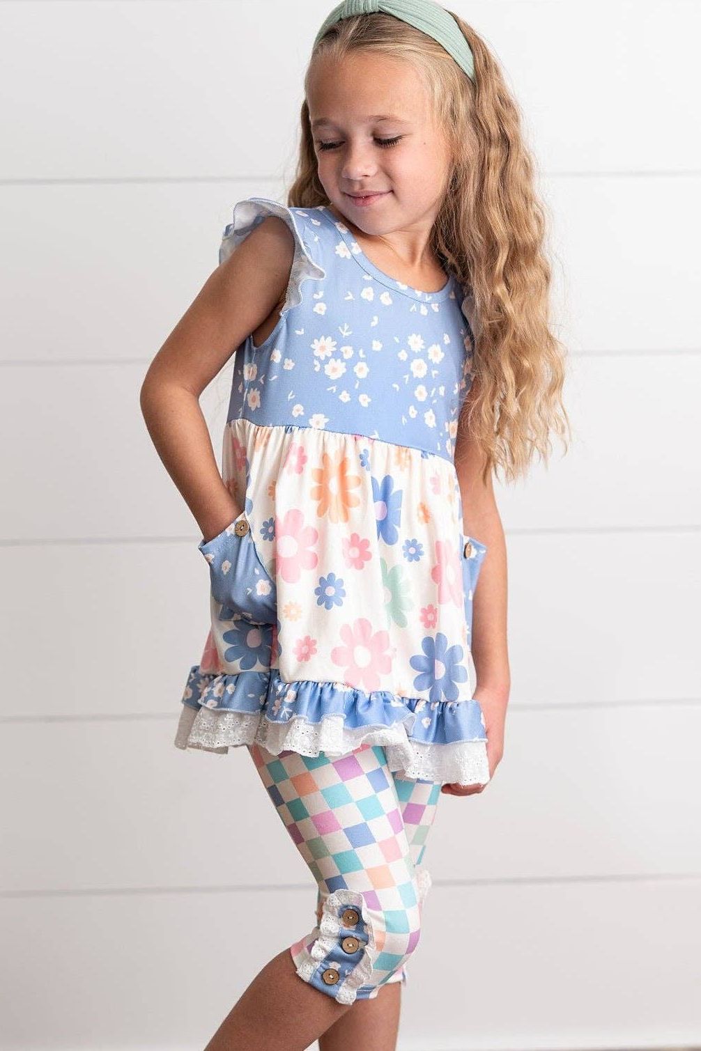 Periwinkle Retro Flower Set