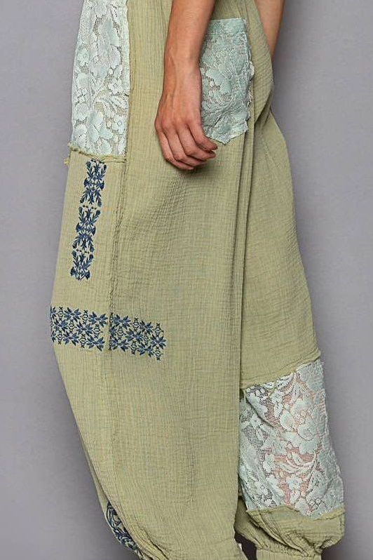 Vintage Lace Joggers | Powder Herb