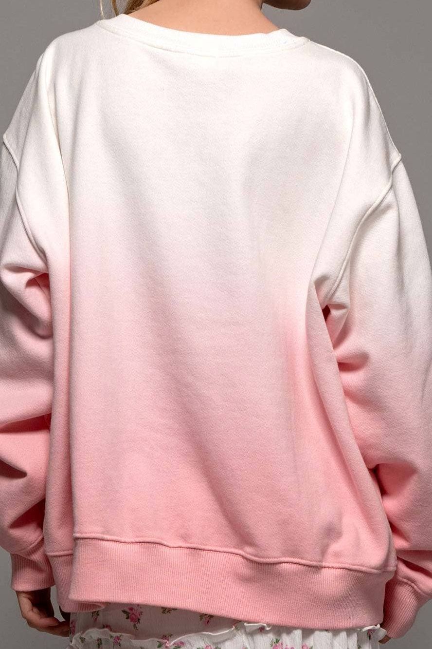 Angela Ombre Dip Sweater | PINK