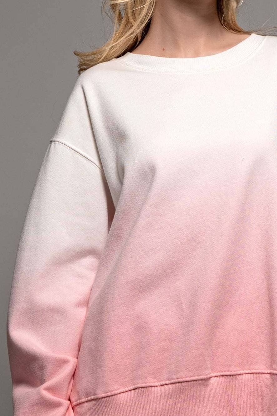 Angela Ombre Dip Sweater | PINK