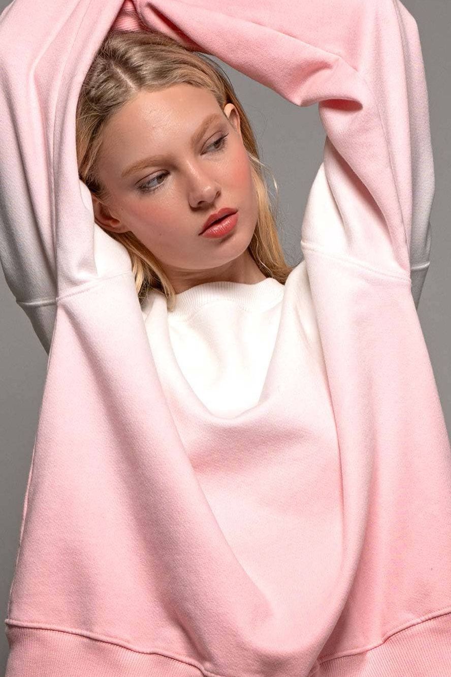 Angela Ombre Dip Sweater | PINK