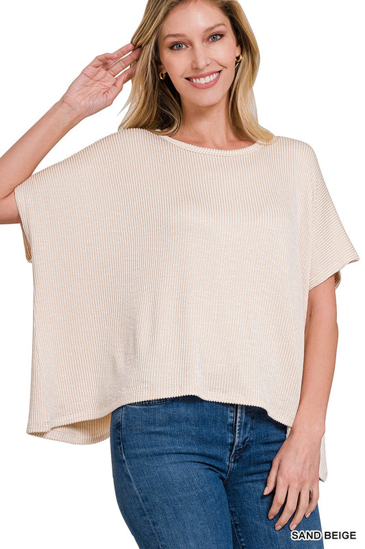 Sacramento Ribbed Top | Sand Beige