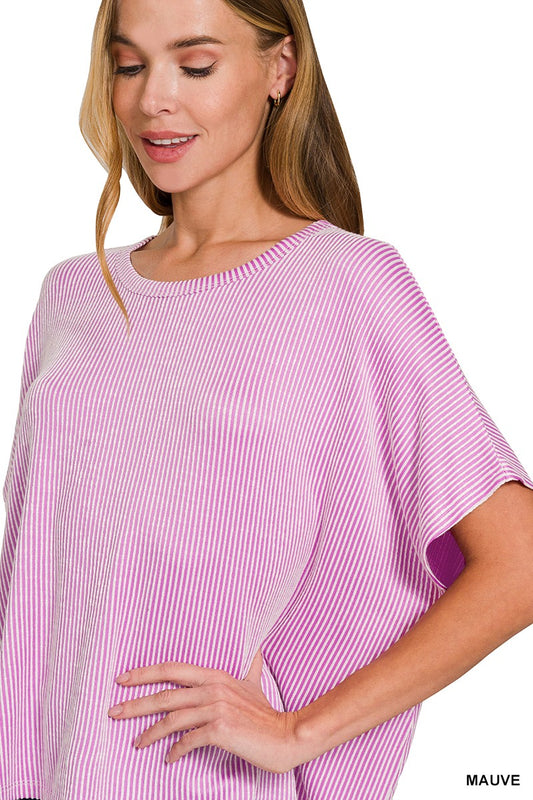 Sacramento Ribbed Top | Mauve