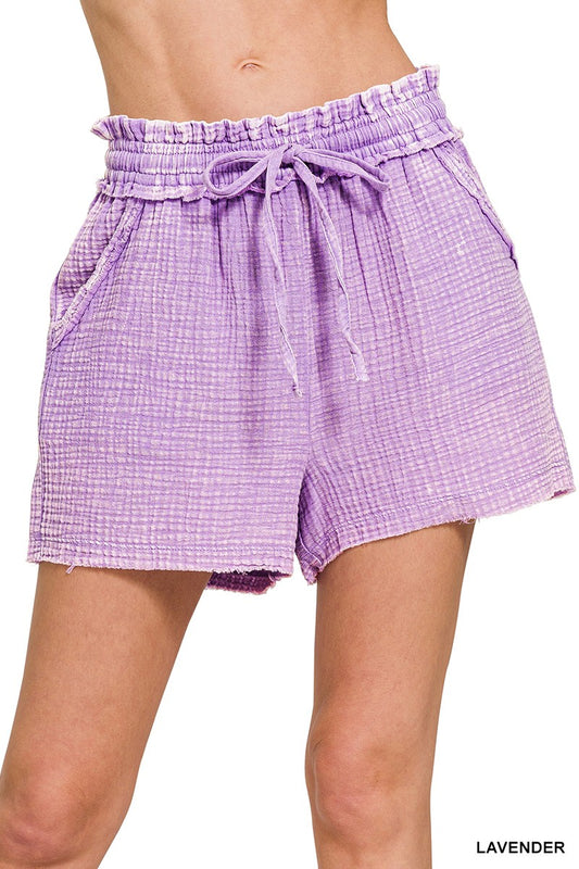Diego Cotton Gauze Shorts | Lavender