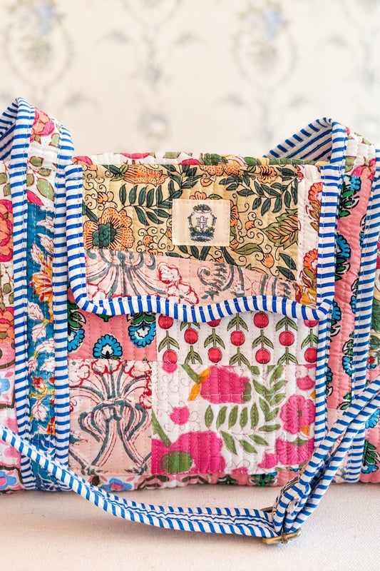 Wildflower Large Scalloped Quilted Duffle Bag 