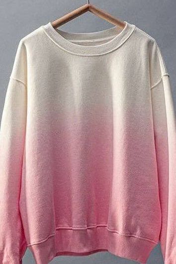 Angela Ombre Dip Sweater | PINK