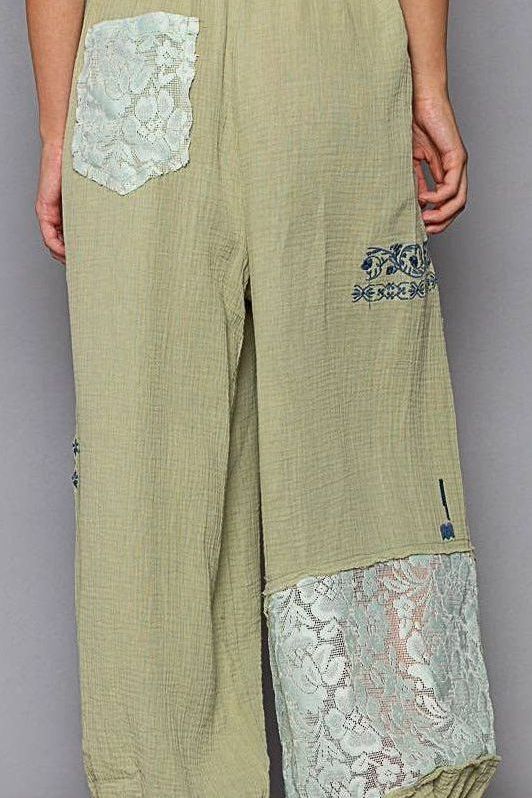 Vintage Lace Joggers | Powder Herb