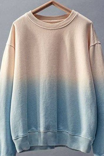 Angela Ombré Dip Sweater |Blue