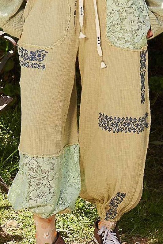 Vintage Lace Joggers | Powder Herb