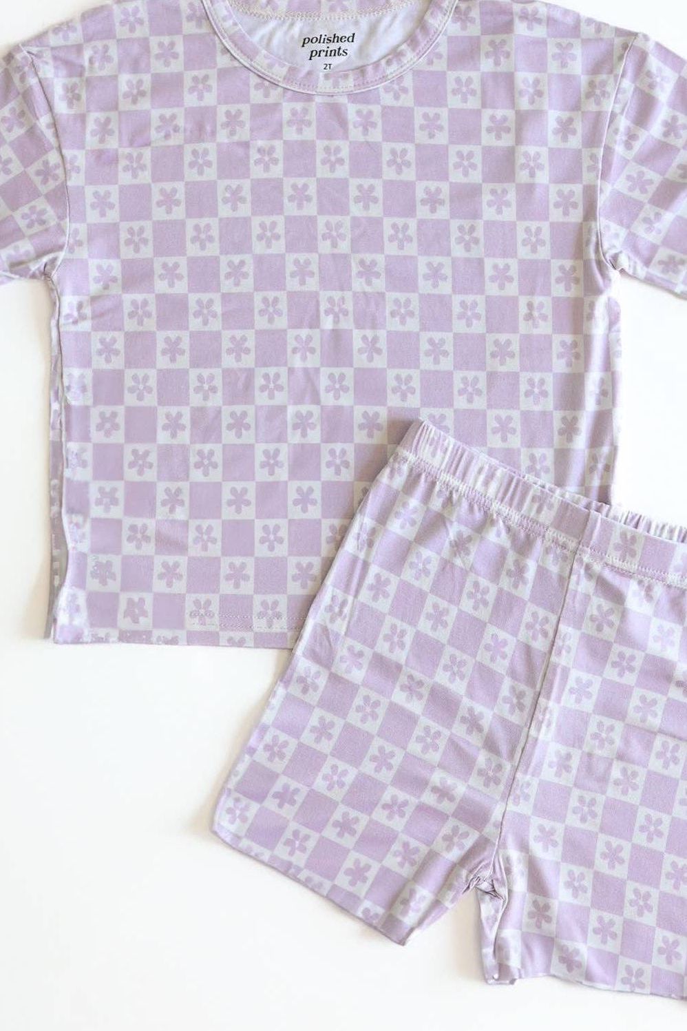 Flower Checkered Short Set