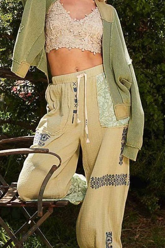 Vintage Lace Joggers | Powder Herb