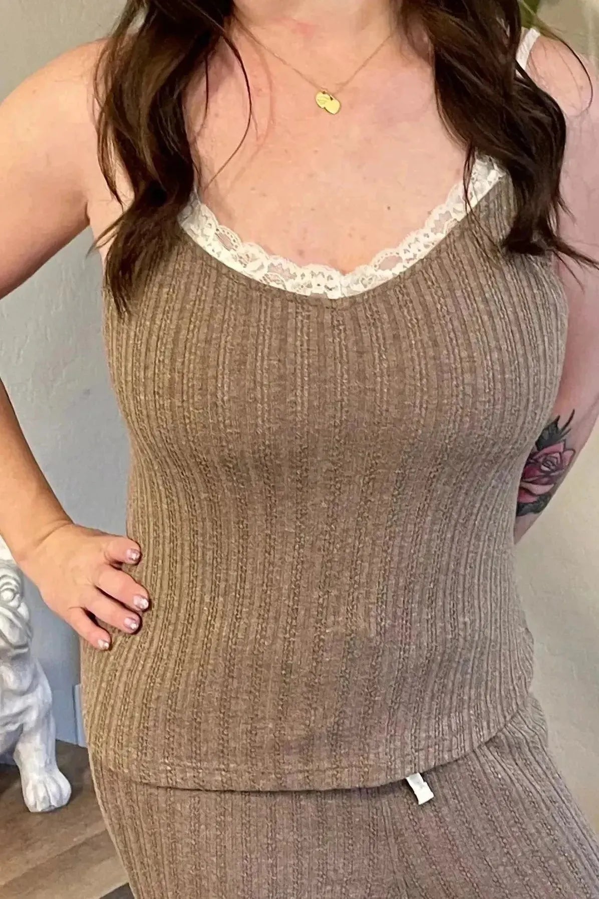 Cuppa Cocoa Knit Tank in Chocolate