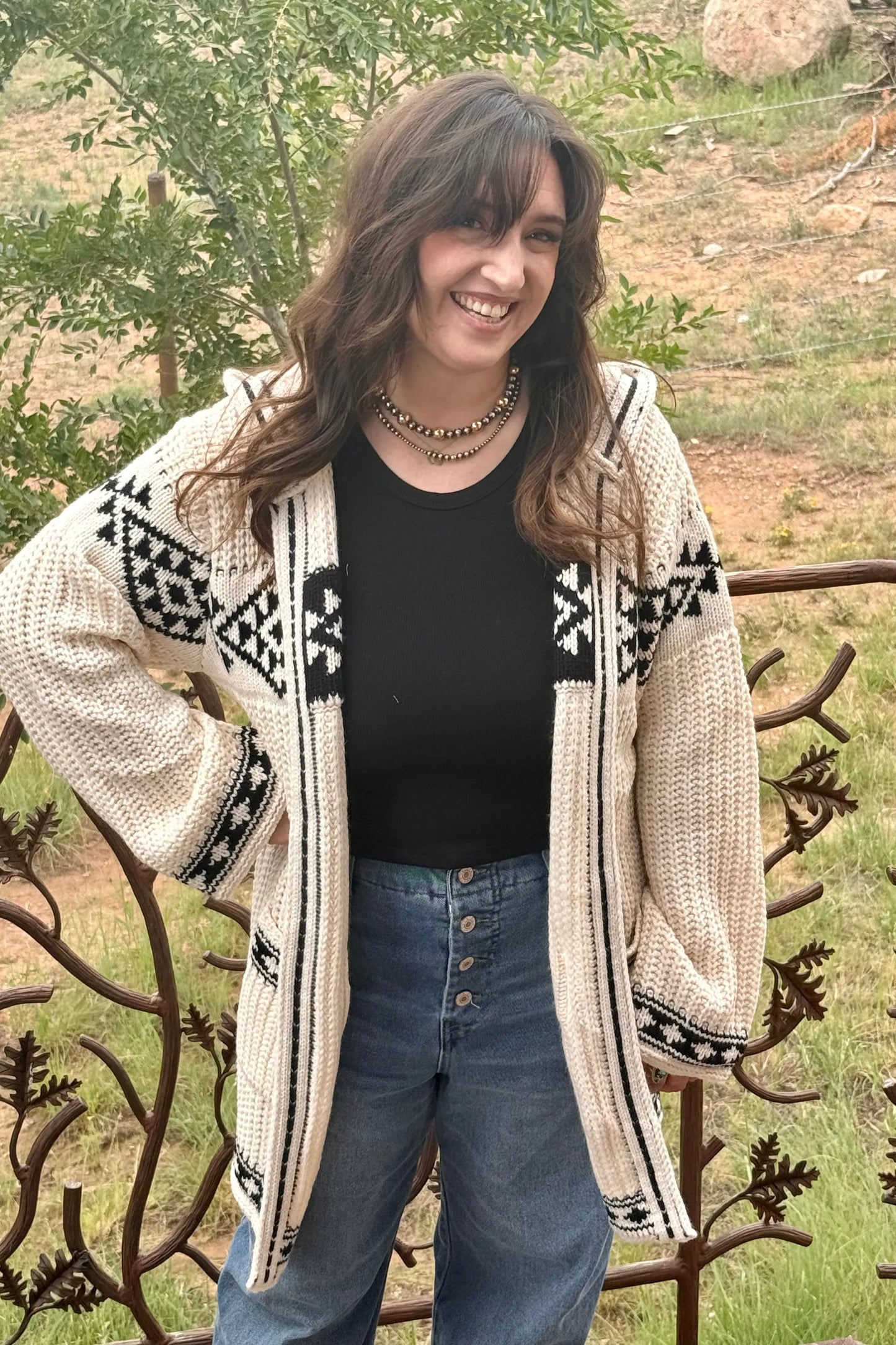 Aztec Hooded Cardigan