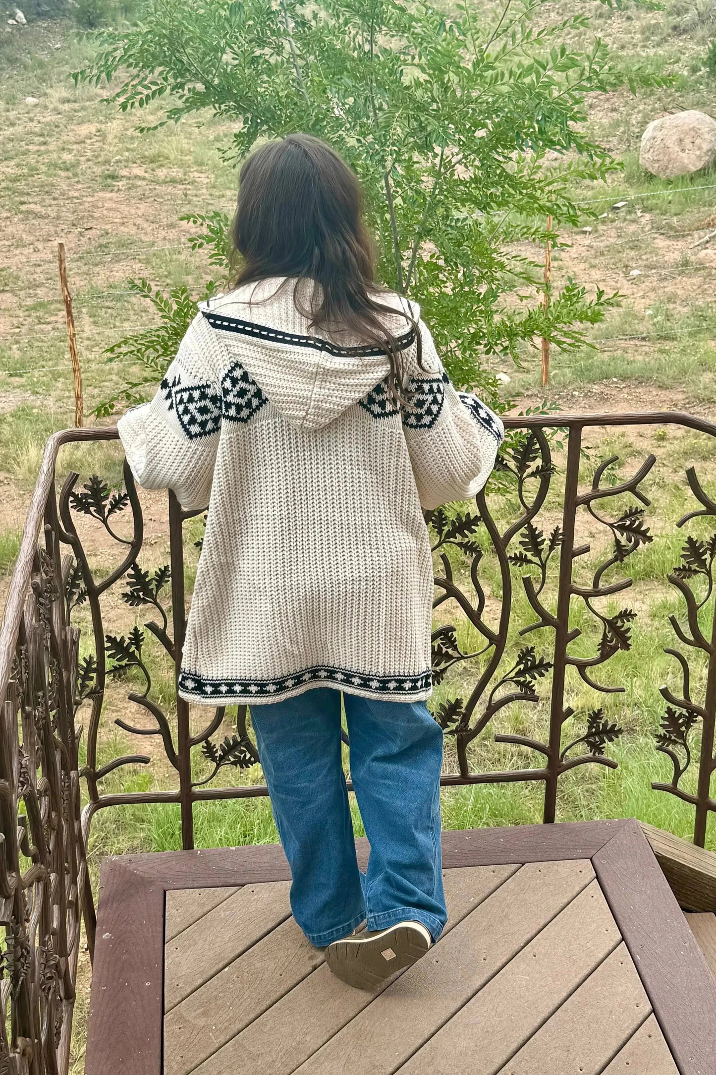 Aztec Hooded Cardigan