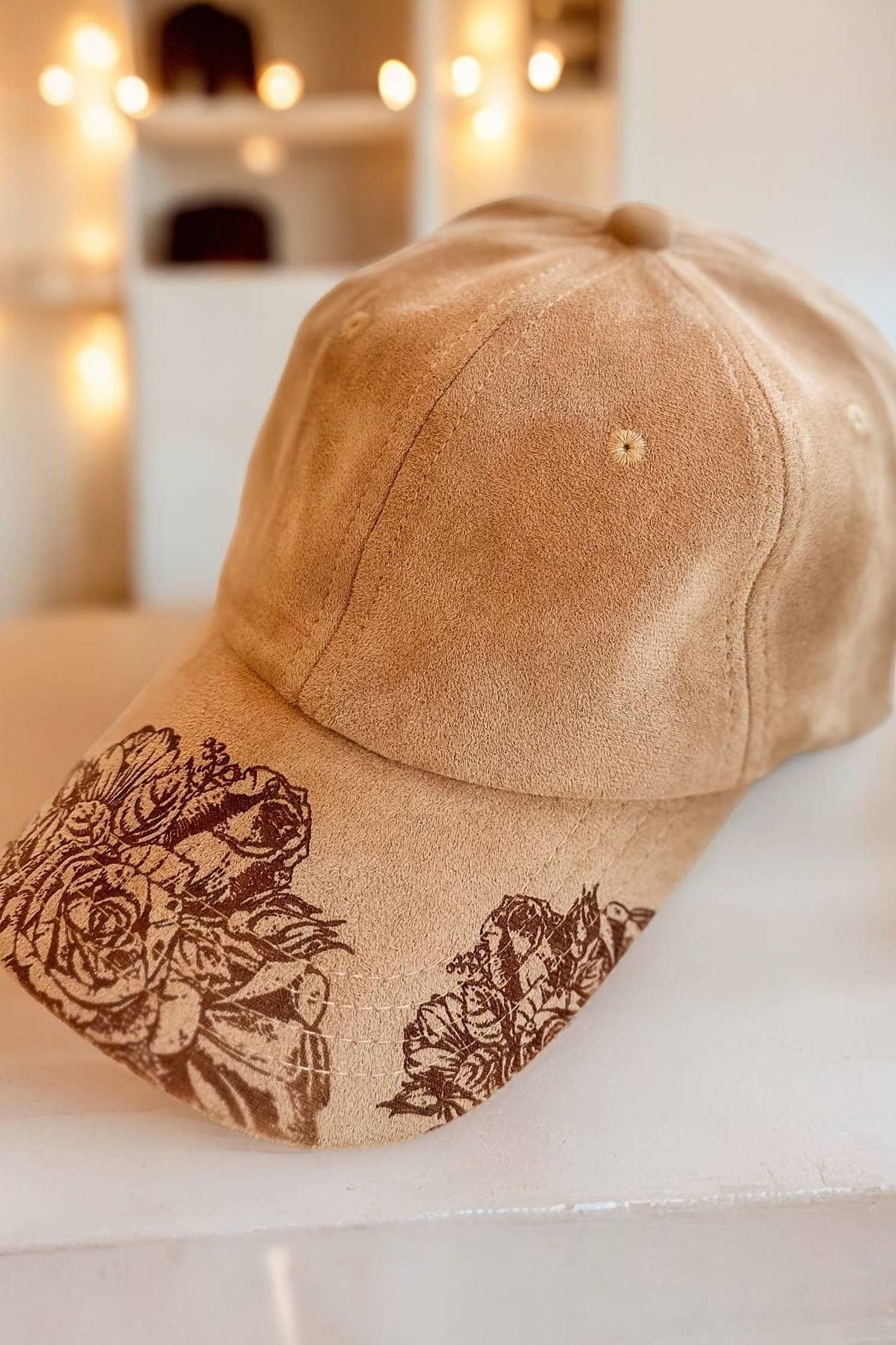 Suede Hat Burnt Rose