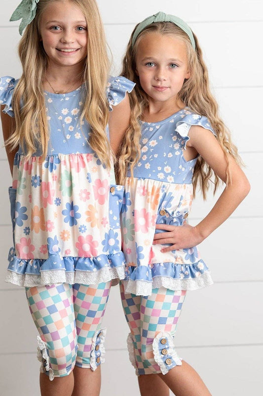 Periwinkle Retro Flower Set
